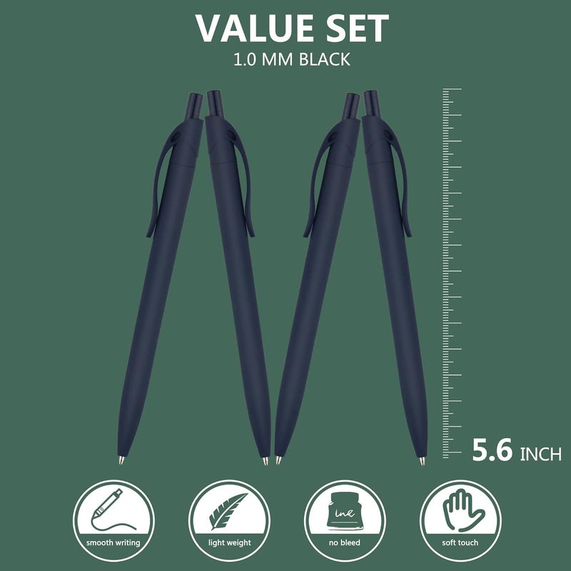 deegtran 100 Pack No Bleed Blue Barrel Click Pens, Wholesale Retractable Ballpoint Pens, Medium Point, Smooth Ink, 1.0MM Black Ink - Image 2